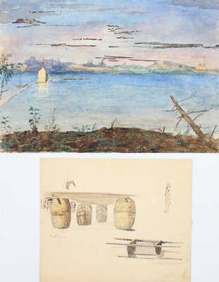 Ефимов Николай Ефимович. Лот из 14 листов с бытом татар и видами Астрахани 